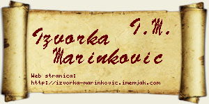 Izvorka Marinković vizit kartica